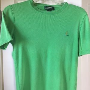 Lauren Ralph Lauren Short Sleeve Lime Green Tee